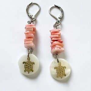 🆕 Gold Turtle in Shell with Gemstones Earrings- Stainless Steel